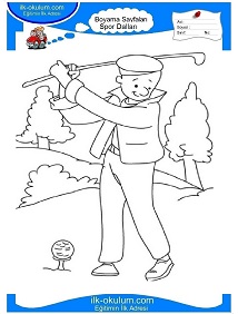 Çocuklar İçin Golf Boyama Sayfaları 